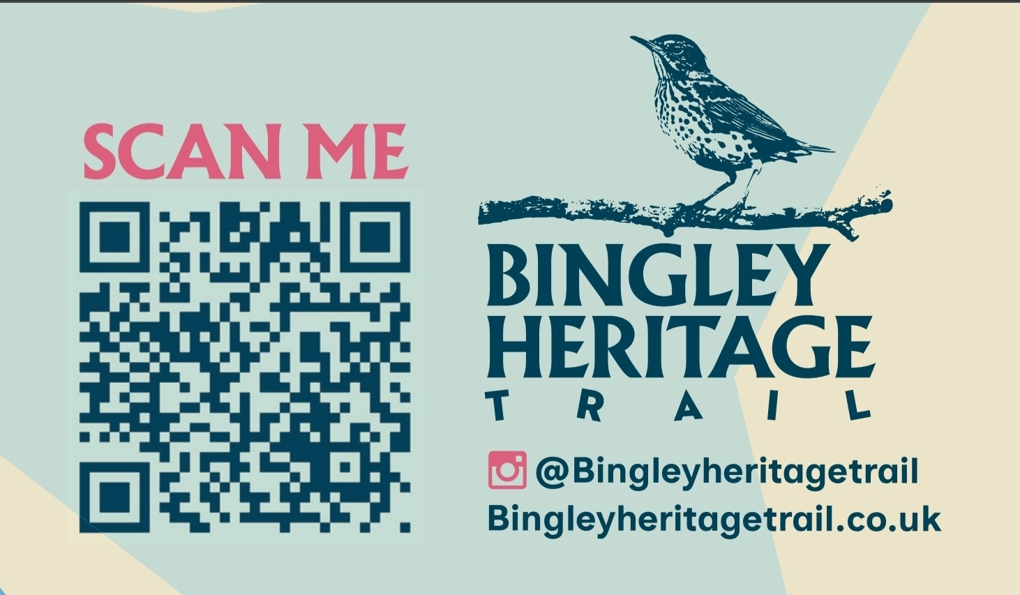 The image shows a bird on twig with a QR code saying Scan Me.