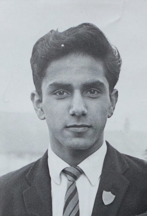 Black and white portrait photo of a man