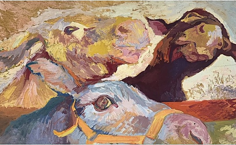 Lise Lotte Bayer's painting - Donkeys